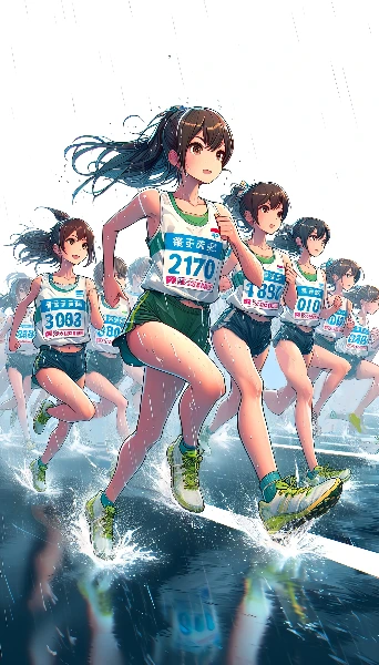 雨のマラソン大会