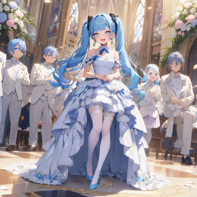 白ドレスの青髪さん