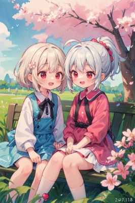 姉妹談笑