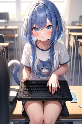 青髪っ娘作ってみた