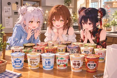 「これだけあると、どれを食べようか迷っちゃうね♪」
