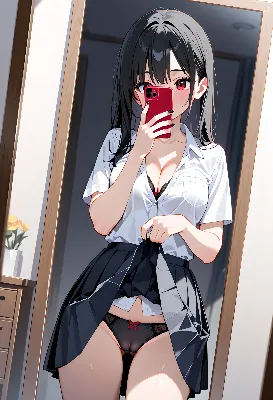 鏡の前の秘密の瞬間