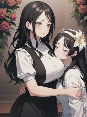 抱き合う女性