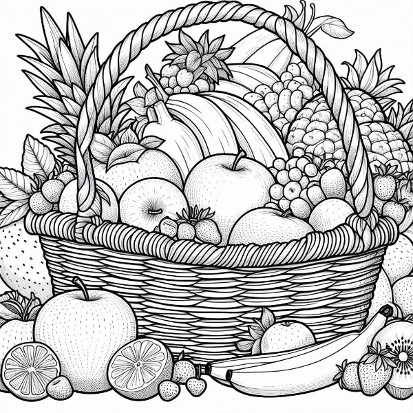 塗り絵_02 フルーツバスケット