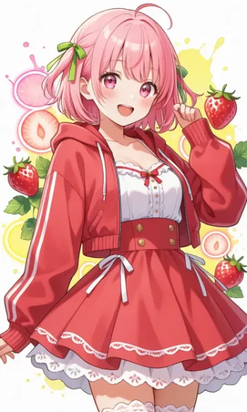 苺イメージ衣装のアリスちゃん