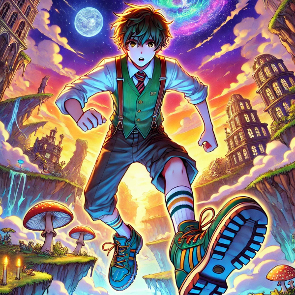 空飛ぶ冒険の少年