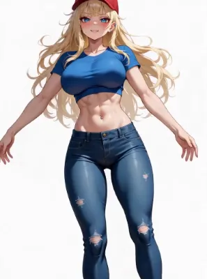 金髪ワケアリ美女の鍛えられたスタイル