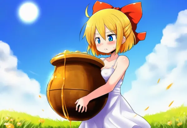 はちみつがたくさん入った壺重い