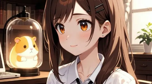 え～何か気になりますぅ？モルモットぉ？あれフロアランプですよぉ～