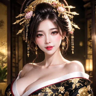 金彩を纏う花魁の美