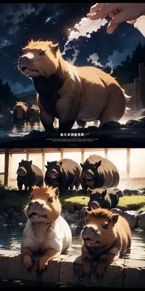 同時上映「カピバラは温泉の夢を見る」