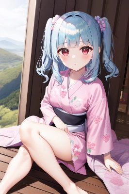 縁側で休憩