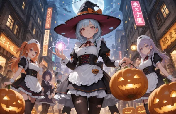ハロウィンナイトの魔法メイドたち