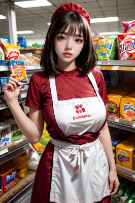 スーパーのバイトの子