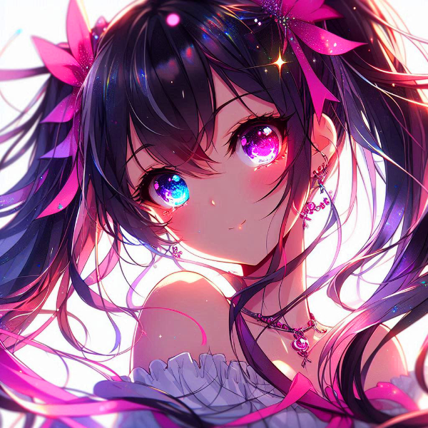 綺麗な目な、黒髪ツインテール少女＊(2枚)