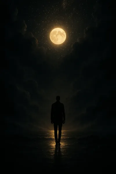 満月の下で囁く孤独な影