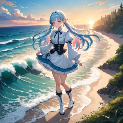 日没の海