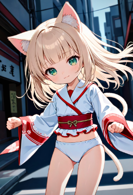 猫耳ホワイトブルマ