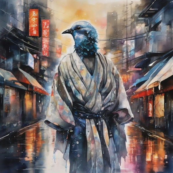 サイバーシティの鳩侍