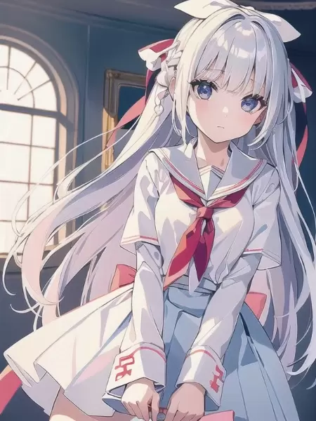 #1 少女(白髪・黒髪・赤髪・青髪)