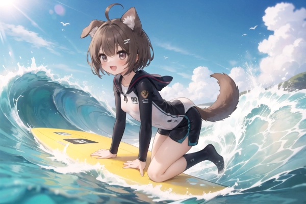 サーフィンわんこ