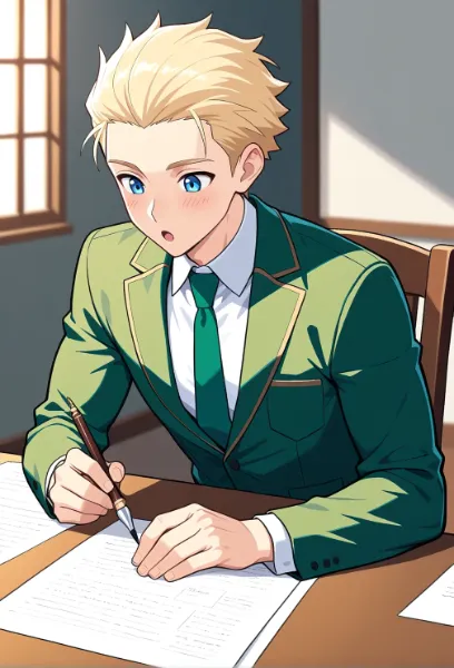 仕事熱心な金髪青年/え、もうこんな時間