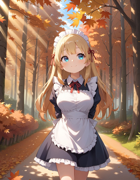 秋のおさんぽメイドさん