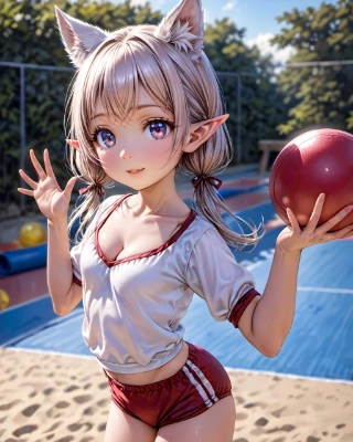 ドッジボールとケモ耳エルフさん
