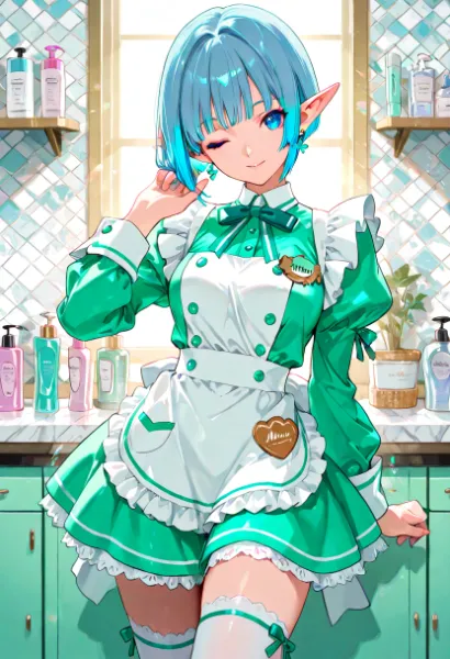 くつろいだ仕草に宿る青の笑み