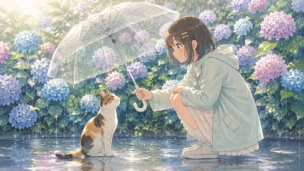 はじめまして、雨の下で