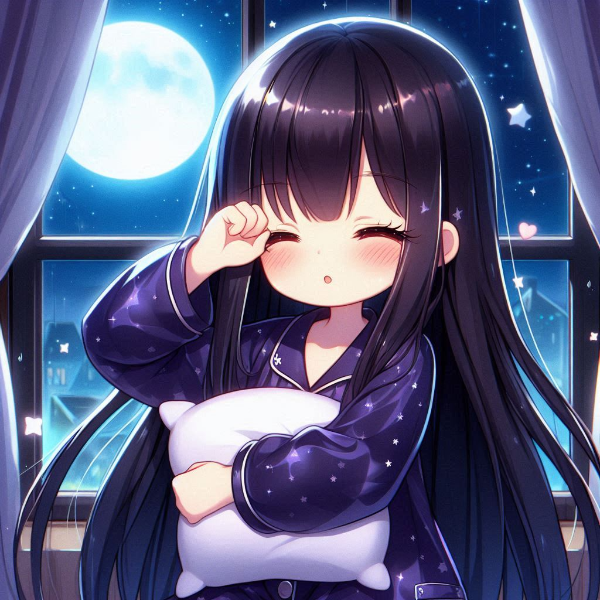 もう寝るね～。