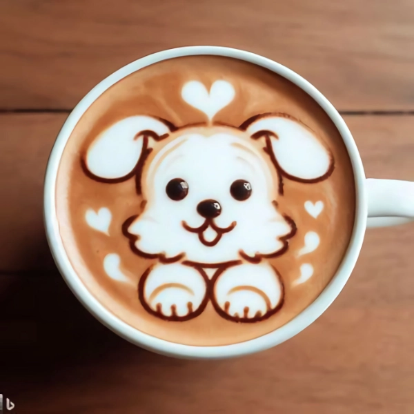 犬のラテアート