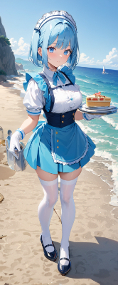 ビーチのウエイトレスさん