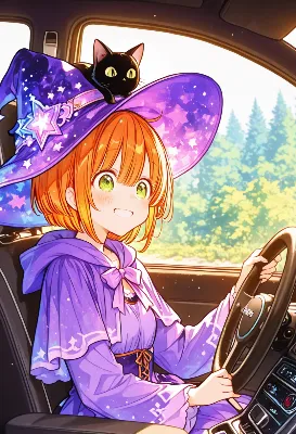 魔女と黒猫のワクワク森ドライブ