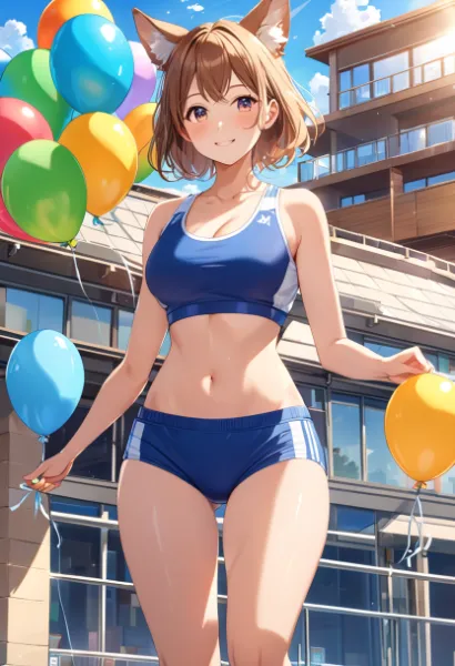 ケモミミ風船配りお姉さん