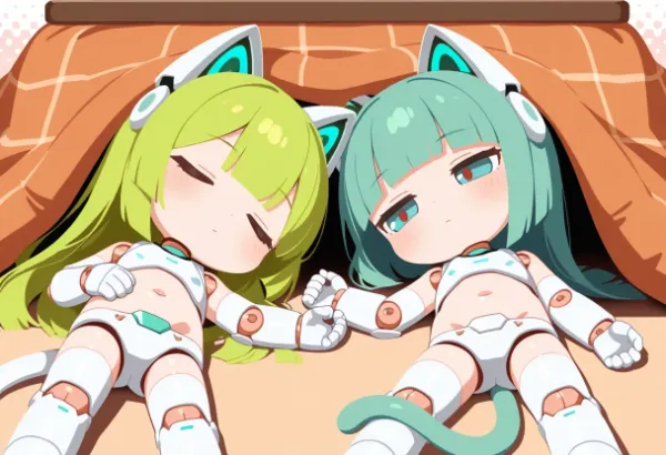 猫耳ロボ姉妹の秘密の安らぎ時間