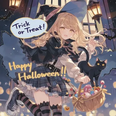 黒猫のハロウィンナイト