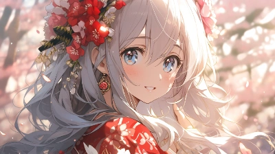 桜和服