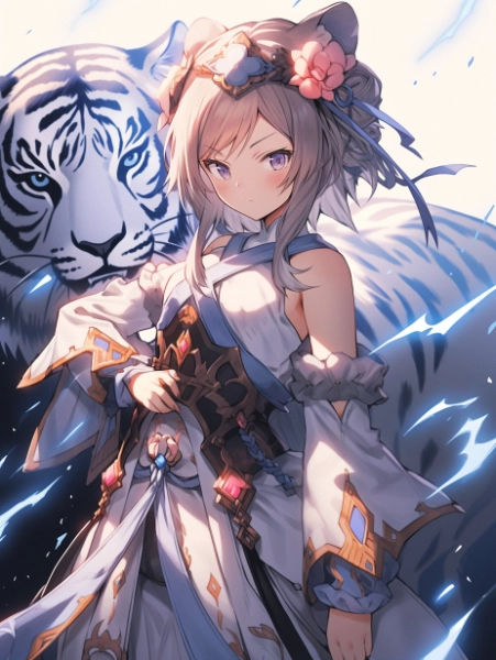 No.650 投稿作品MIX　白虎と三国志ガール✕雷の魔法少女