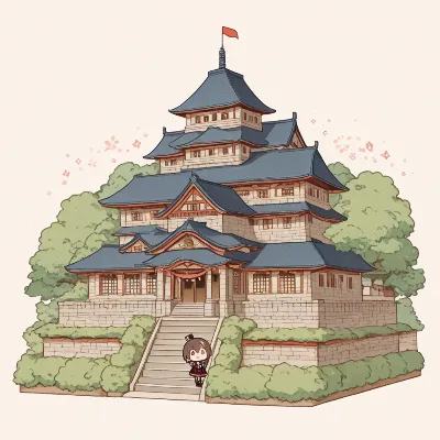 桜舞う古城の小さな守り手