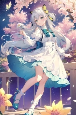 花に誘われ蝶は舞う