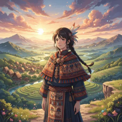 星降る夕陽の谷を守る織姫