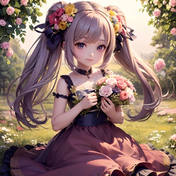 花と可愛い女の子🌸