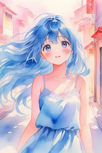 青い髪の少女