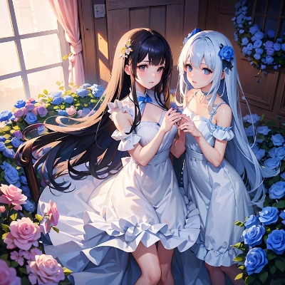 花と少女のサムネイル