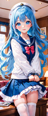 生徒会室の青髪さん
