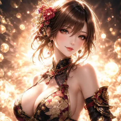 黄金の光に包まれる花の美姫