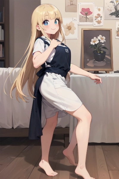 リビングで家事に勤しむ金色の髪の少女