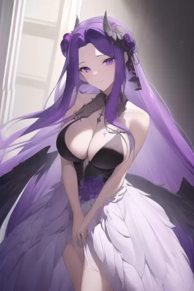 紫ドレスの女の子