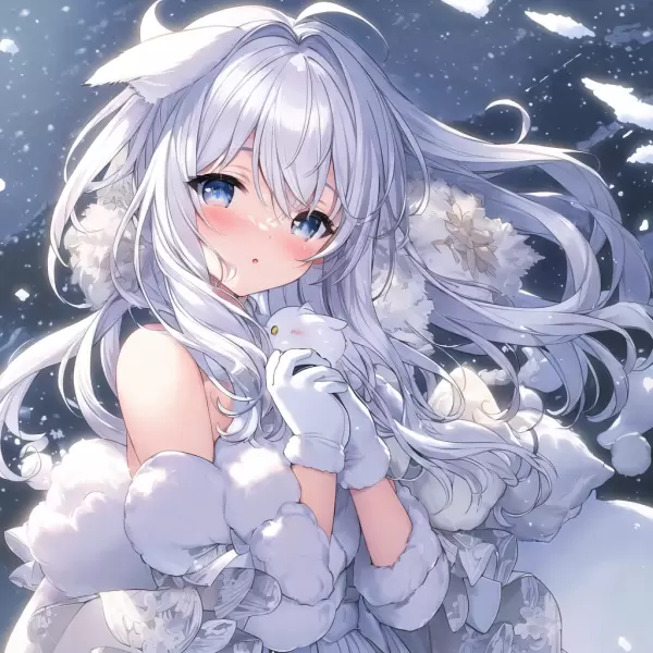 寒空の下で誰かを待つ、たれうさ娘ちゃん